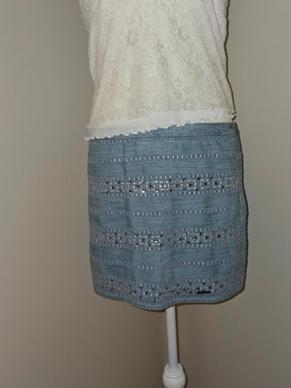 Abercrombie & Fitch Y2K light wash denim mini skirt- NWT